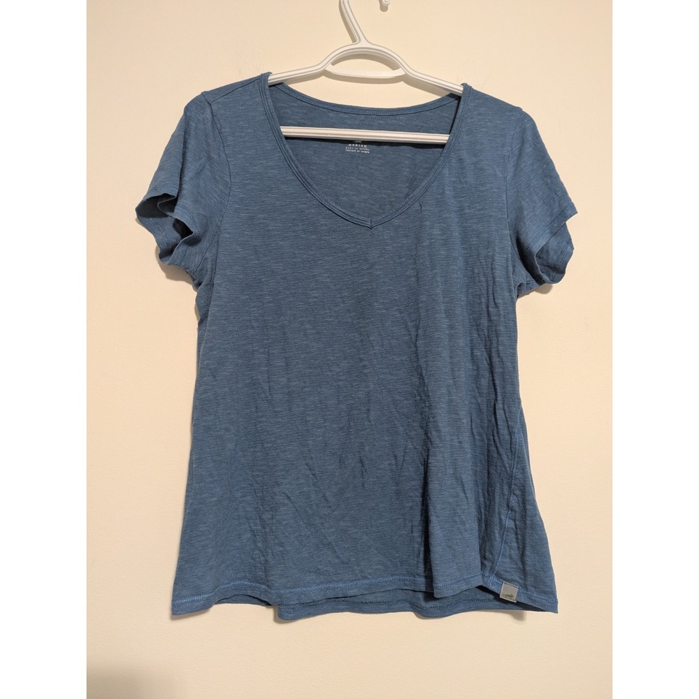 Horny Toad Blue Heathered Short‎ Sleeve Scoop Neck Top Shirt Women's Medium